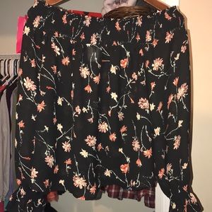 Off the shoulder floral blouse